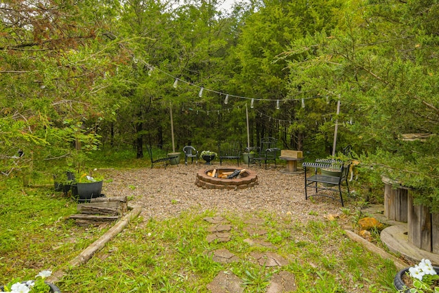4216 Skyline Rd, Seymour, MO 65746 - view of yard featuring an outdoor fire pit