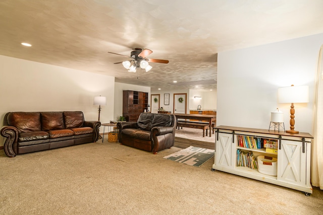4216 Skyline Rd, Seymour, MO 65746 - living room with carpet, ceiling fan, and recessed lighting