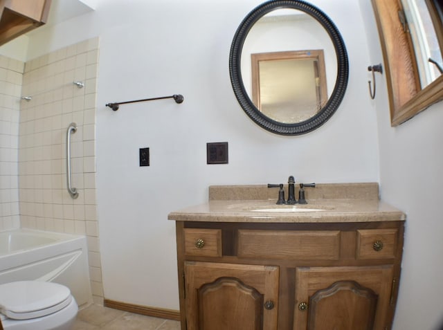 70 Dallion Ford Ln, Buffalo, MO 65622 - bathroom with toilet, tile patterned floors, vanity, and bathing tub / shower combination