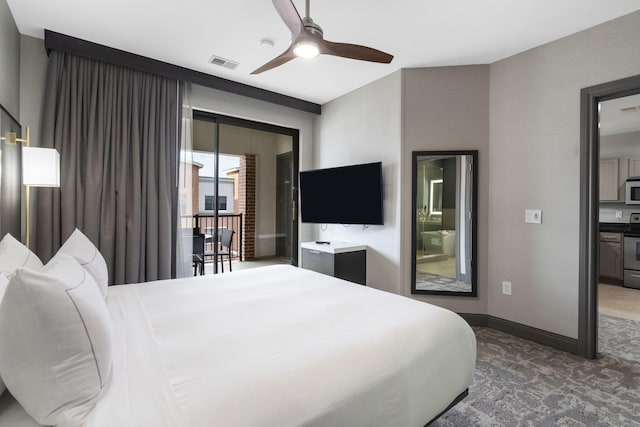 2513A Branson Landing Blvd, Branson, MO 65616 - bedroom featuring carpet, baseboards, and a ceiling fan