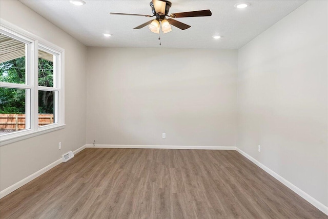 3156 N National Ave, Springfield, MO 65803 - unfurnished room featuring light wood finished floors, baseboards, recessed lighting, and ceiling fan