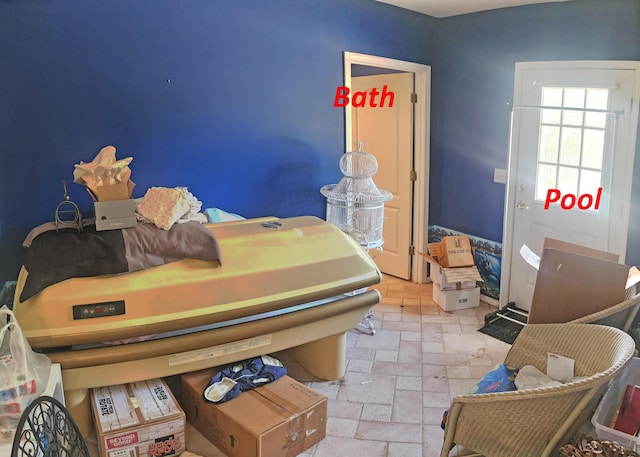 2016 Timberlake Rd, Branson, MO 65616 - bedroom with stone tile flooring
