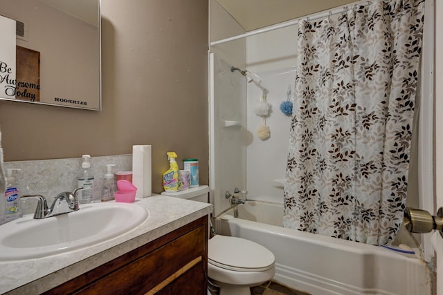 720 Kentland Dr, Neosho, MO 64850 - bathroom with shower / bath combination with curtain, toilet, and vanity