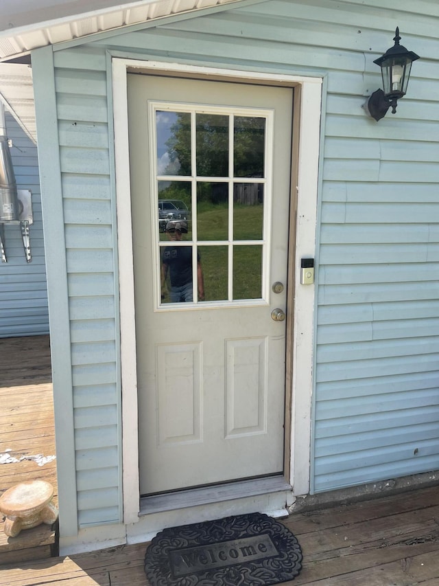 view of doorway to property