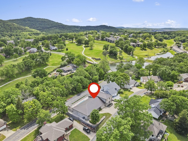 1970 Pointe Royale Dr, Branson, MO 65616 - aerial view of residential area with a water and mountain view