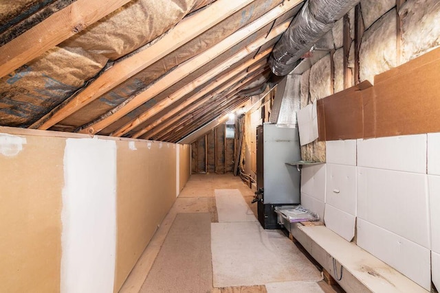 view of unfinished attic