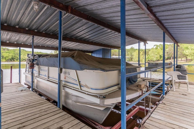 dock with boat lift