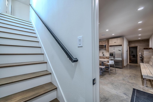 139 Cherokee Dr, Kimberling City, MO 65686 - stairs with concrete floors and recessed lighting