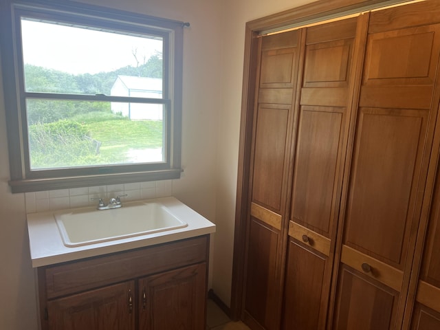 9556 N State Highway H, Pleasant Hope, MO 65725 - bathroom with a sink and backsplash