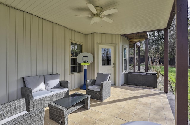 143 Woodfield Dr, Highlandville, MO 65669 - view of patio / terrace featuring ceiling fan and outdoor lounge area