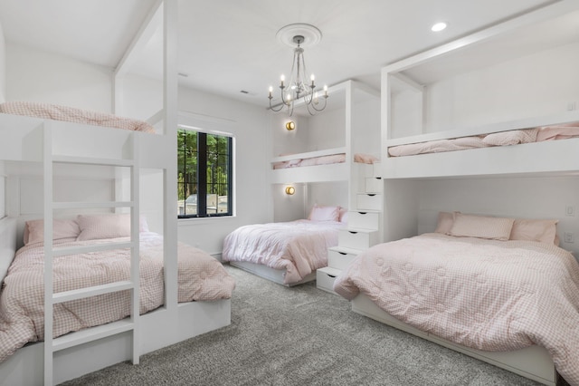273 Secret Ln, Branson West, MO 65737 - bedroom with carpet floors and a chandelier