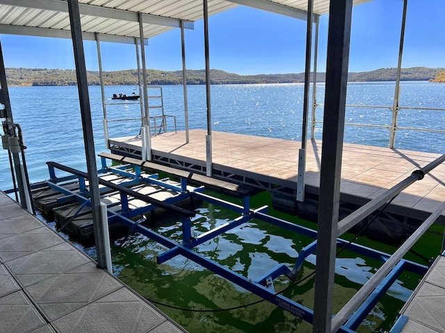 273 Secret Ln, Branson West, MO 65737 - dock area with boat lift and a water view