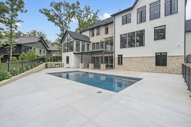 273 Secret Ln, Branson West, MO 65737 - view of swimming pool featuring a patio area, fence, and cooling unit