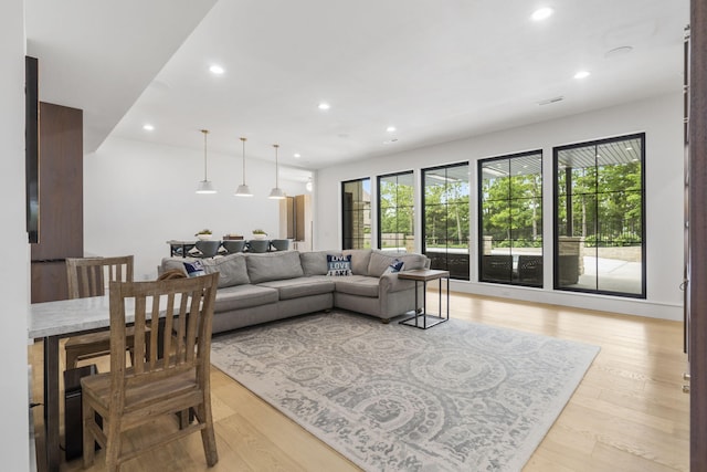 273 Secret Ln, Branson West, MO 65737 - living room featuring recessed lighting, healthy amount of natural light, and light wood-type flooring