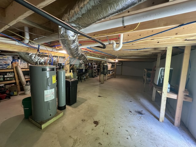 941 Peace In The Valley Rd, Blue Eye, MO 65611 - unfinished basement featuring electric water heater and a water softener