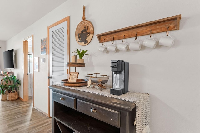 kitchen featuring light wood-style flooring