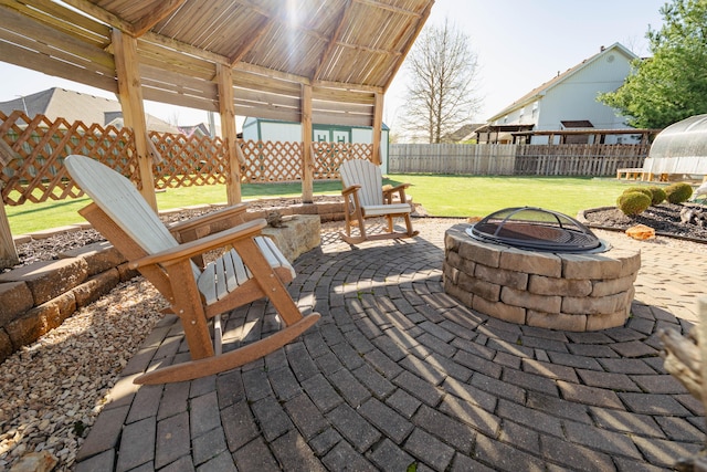 522 E Grace St, Republic, MO 65738 - view of patio / terrace featuring a fire pit