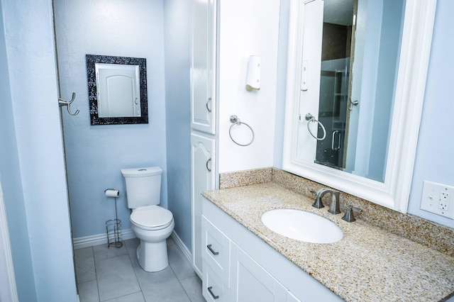 358 High Ridge Rd, Marshfield, MO 65706 - full bathroom with a shower stall, toilet, vanity, and baseboards
