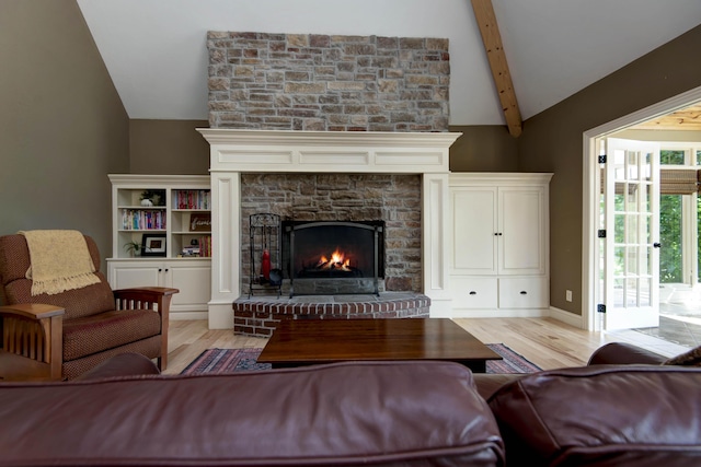 5853 S Northern Ridge Rd, Springfield, MO 65810 - living room with wood finished floors and a fireplace
