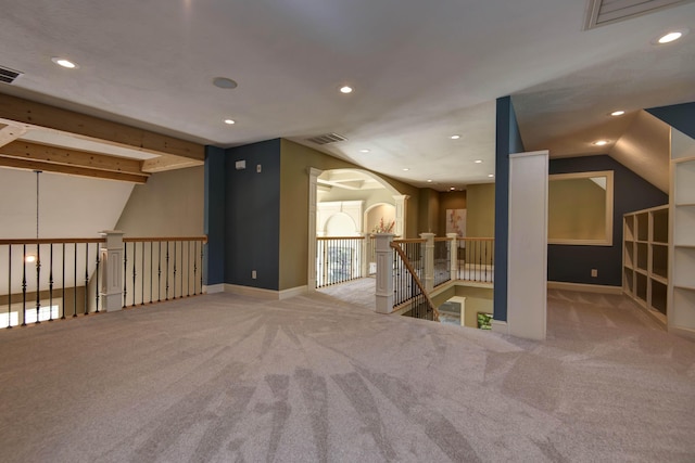 5853 S Northern Ridge Rd, Springfield, MO 65810 - carpeted spare room featuring baseboards, recessed lighting, and arched walkways