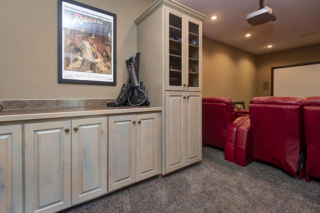 5853 S Northern Ridge Rd, Springfield, MO 65810 - cinema room with dark carpet and recessed lighting