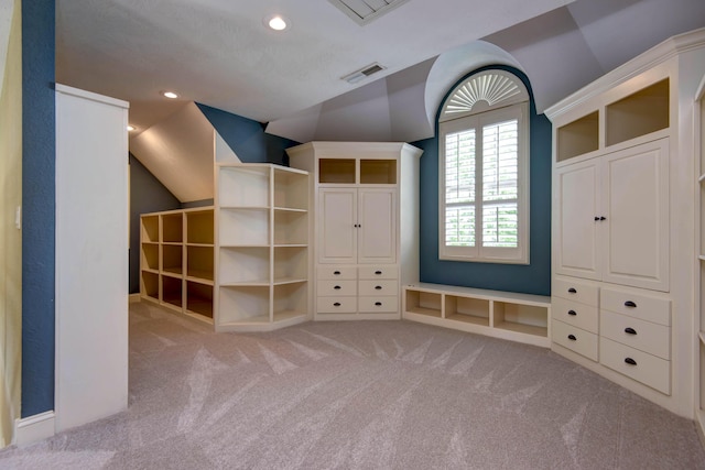 5853 S Northern Ridge Rd, Springfield, MO 65810 - mudroom with lofted ceiling, carpet, and recessed lighting