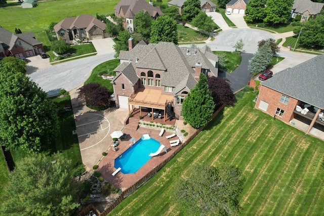 5853 S Northern Ridge Rd, Springfield, MO 65810 - aerial perspective of suburban area featuring a pool area