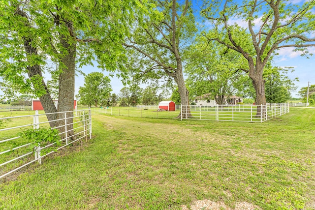 340 Greene Rd, Sparta, MO 65753 - view of yard featuring a view of countryside, an outbuilding, and a shed