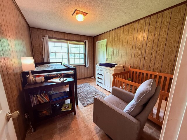 3036 P Hwy, Alton, MO 65606 - office area with wooden walls, a textured ceiling, and ornamental molding
