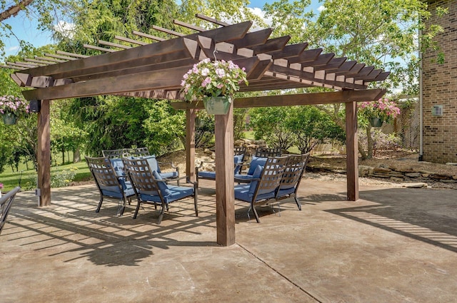 view of patio / terrace with a pergola