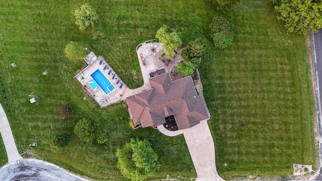 bird's eye view of a pool