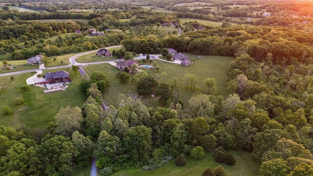aerial view of a heavily wooded area