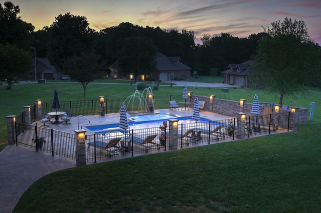 view of swimming pool featuring a patio