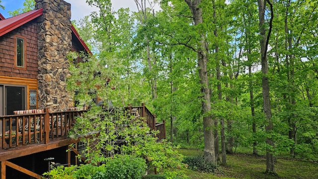 view of yard featuring a deck