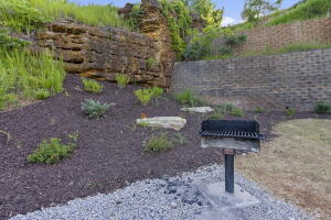 exterior view of a fenced backyard