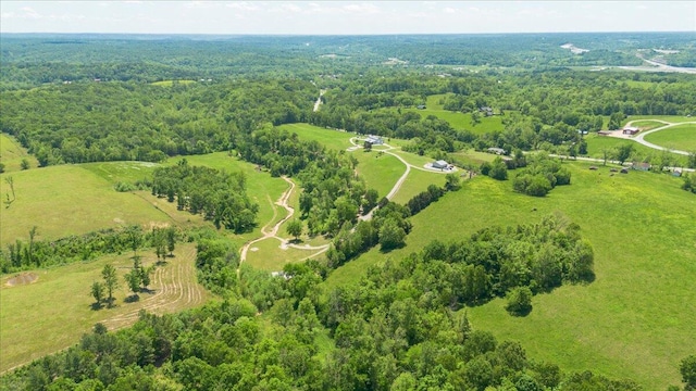 drone / aerial view of a heavily wooded area