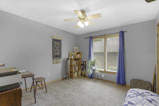 2515 S Laurel Ave, Springfield, MO 65807 - living area with a ceiling fan, plenty of natural light, and carpet floors