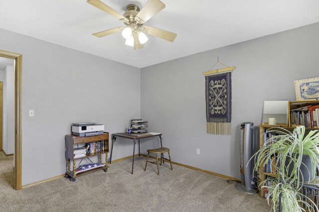 2515 S Laurel Ave, Springfield, MO 65807 - office space featuring carpet floors, ceiling fan, and baseboards