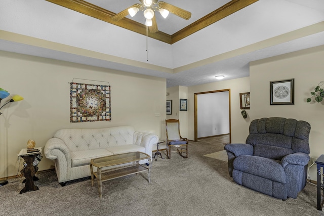 2515 S Laurel Ave, Springfield, MO 65807 - living room with carpet flooring, ceiling fan, and baseboards
