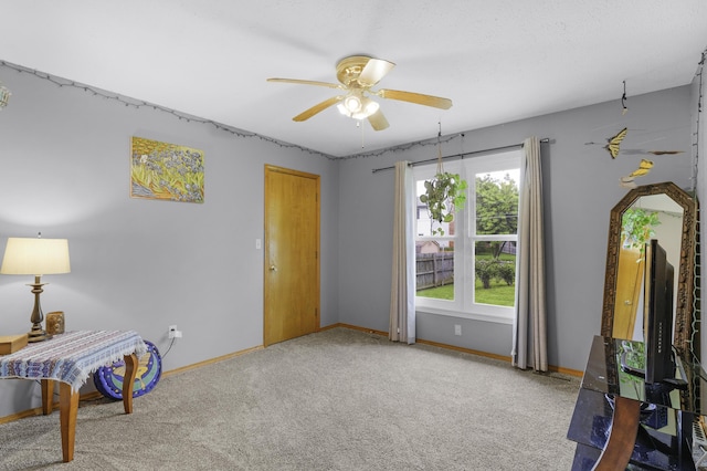 2515 S Laurel Ave, Springfield, MO 65807 - game room with ceiling fan, carpet, baseboards, and plenty of natural light