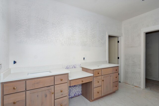 2937 W Edward St, Springfield, MO 65810 - bathroom with vanity and marble look tiles