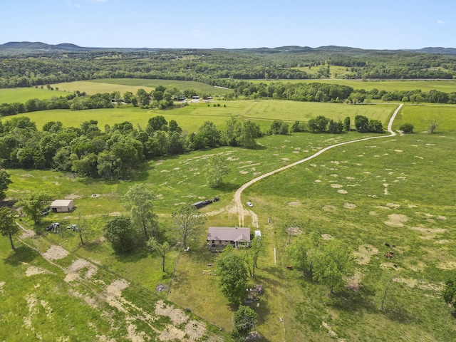 1065 Nicks Rd, Bradleyville, MO 65614 - aerial view of property's location with rural landscape and a mountainous background