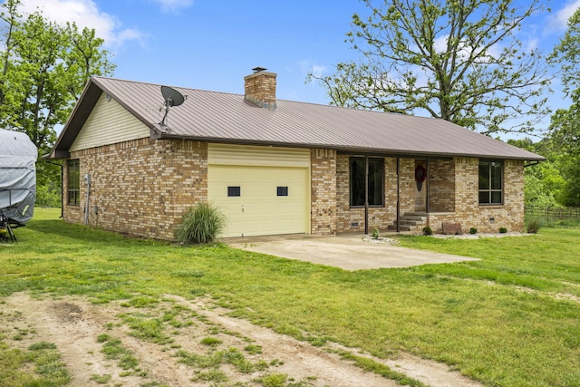 1065 Nicks Rd, Bradleyville, MO 65614 - single story home featuring brick siding, a chimney, and an attached garage
