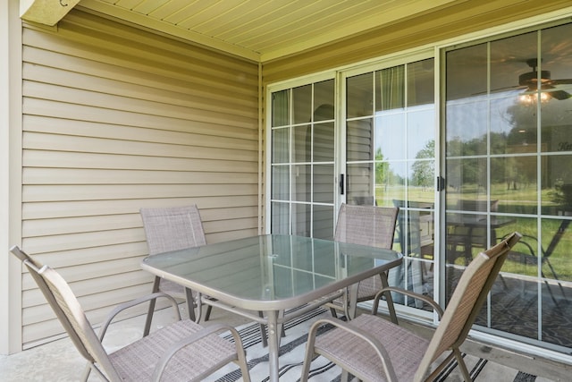 balcony featuring outdoor dining area