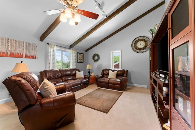 77 Johnson Way Ln, Kimberling City, MO 65686 - carpeted living area featuring ceiling fan and baseboards