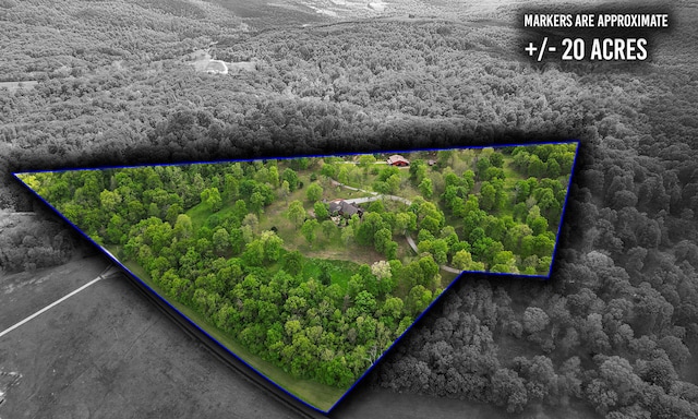 315 Buckskin Rdg, Pineville, MO 64856 - aerial view of property and surrounding area featuring property parcel outlined