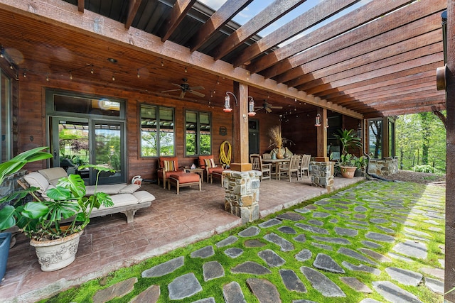 315 Buckskin Rdg, Pineville, MO 64856 - view of patio with ceiling fan and outdoor dining space