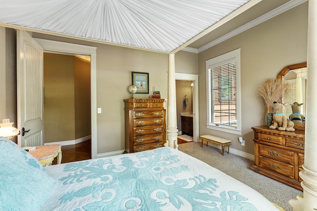 315 Buckskin Rdg, Pineville, MO 64856 - bedroom featuring crown molding, baseboards, and ensuite bathroom