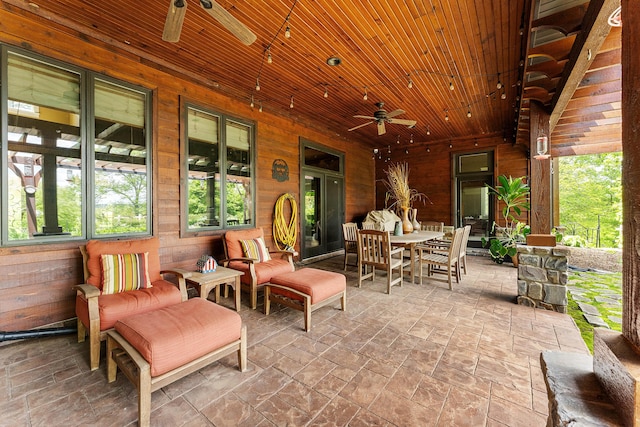 315 Buckskin Rdg, Pineville, MO 64856 - view of patio / terrace with a ceiling fan and outdoor dining area