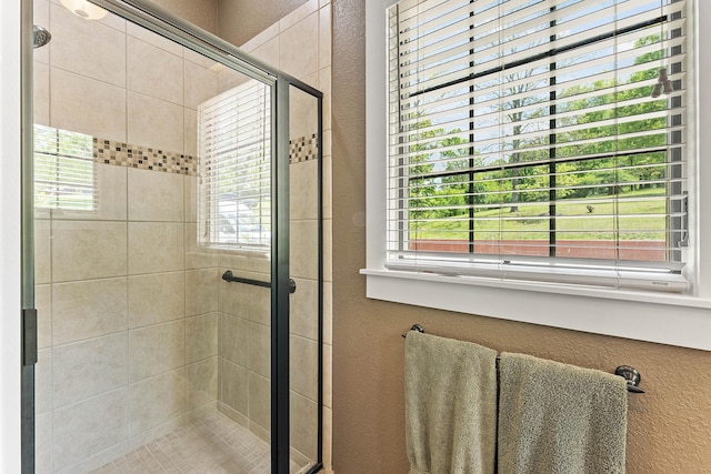 315 Buckskin Rdg, Pineville, MO 64856 - bathroom with a stall shower and a textured wall